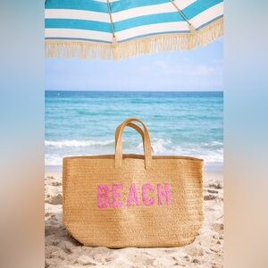Straw Beach Tote Bag Coastal, resort, vacation, effortless chic
